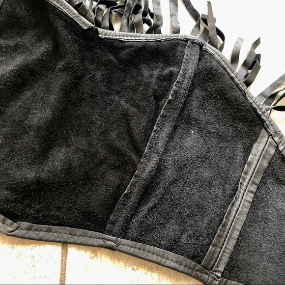 1980s IOU Leather Bodice with Fringe - Picture 12 of 12